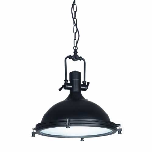 Colgante metal 1 luz E27 40cm negro mate