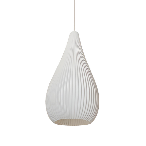 COLGANTE 1 LUZ E27 DE POL BIOD 50x25CM GUADALUPE BLANCO