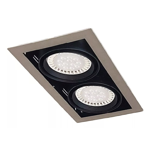 Plafón con pivot móvil 2x50W AR111 niquel