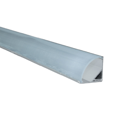 Perfil de aluminio de aplicar p/ led 45 grados 2 mts platil 15,7x15cm