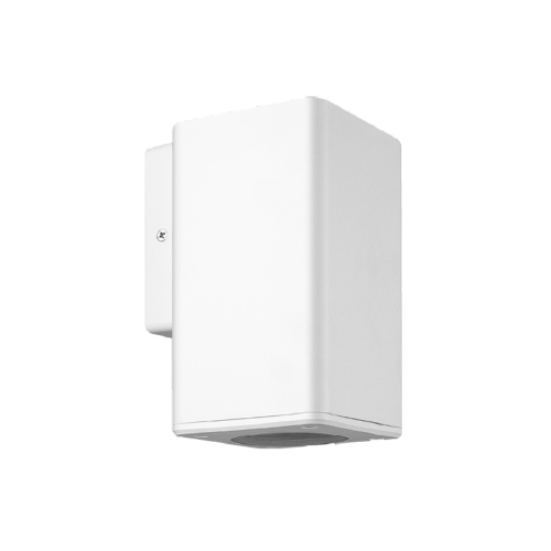 Artefacto de pared cuadrado unidireccional de pvc para GU10 IP54 blanco