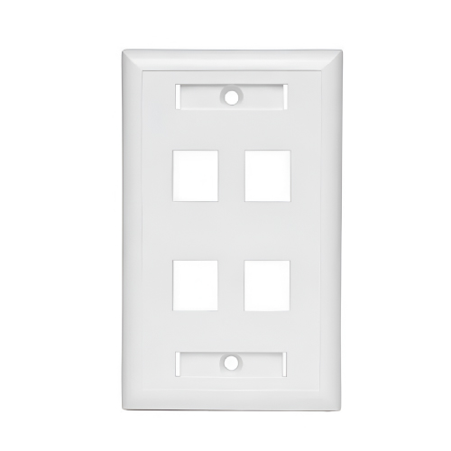 FACEPLATE CARGADO 4P BLANCO (CAT5E) (T568 B)