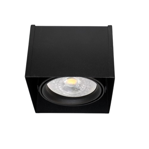 Embutido aluminio cuadrado hormigon liso 1 luz dicro negro