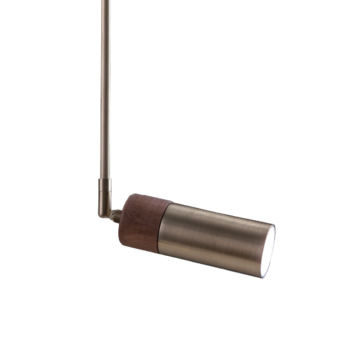 Spot 1 luz dicroica de metal y hierro 5x14cm con cañod e 20cm bronce viejo