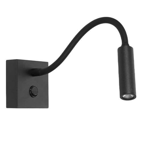 Aplique flexible led 3W con interruptor negro