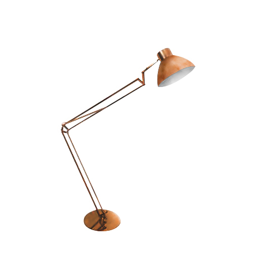 LAMPARA DE PIE ARTICULADA DOS TRAMOS  COBRE 976