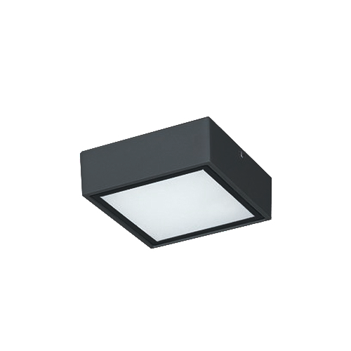 Plafón para 2 bipin G9 de aluminio cuadrado color negro 12x12cm IP44