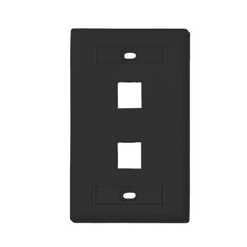 FACEPLATE CARGADO 2P NEGRO (CAT5E) (T568 B)