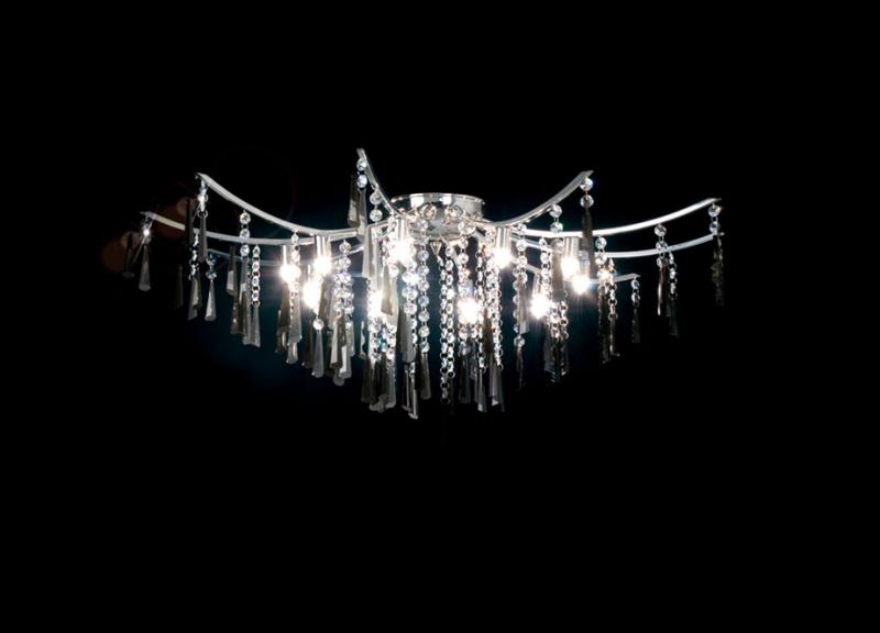 PLAFON 6 LUC.G9  CROMO C/CAIRELES TRANSP. PAOLA II 5349/6