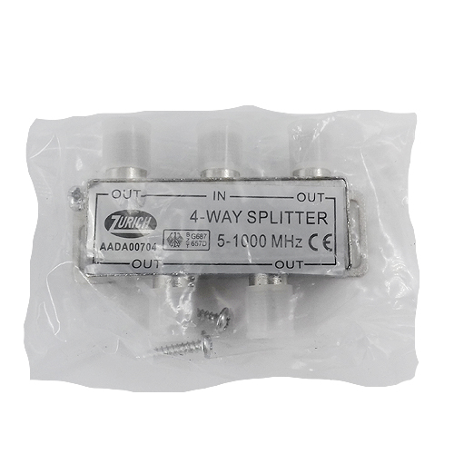 Divisor plus 4 vías para TV 5-1000MHZ completo