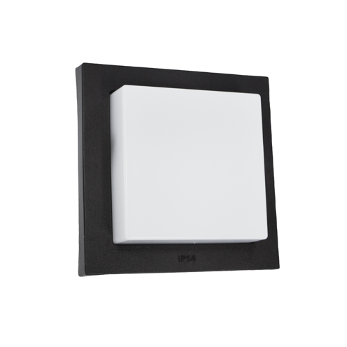 Aplique Tokio de policarbonato de 12W 4000K IP54 negro