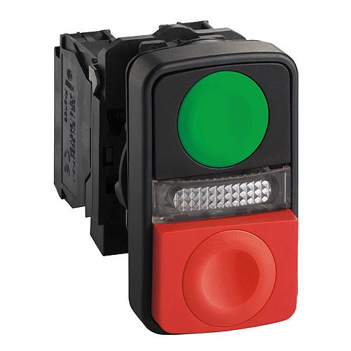 PULSADOR DOBLE LUM LED 220VCA XB5AW73731M5