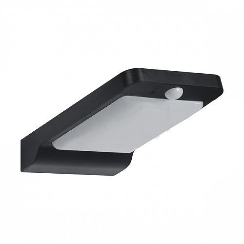 Luminaria de LED 6w luz fría para exterior con panel solar y sensor color negro modelo Low
