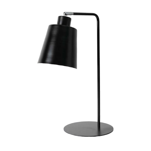 Lámpara de mesa de hierro con pantalla movible negro