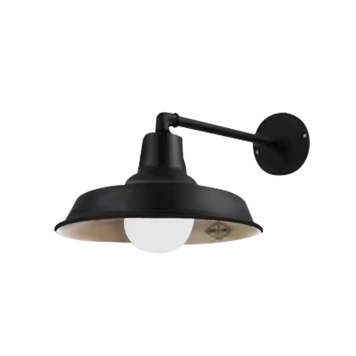 Aplique de brazo E27 30cm apto.ext.negro con crudo