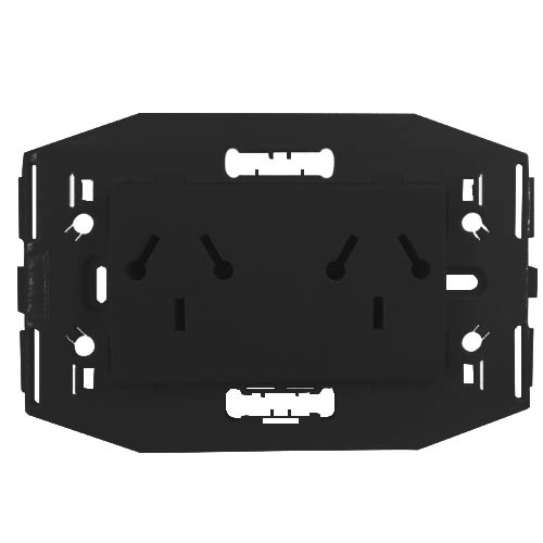 Toma doble con bastidor Integrado grafito