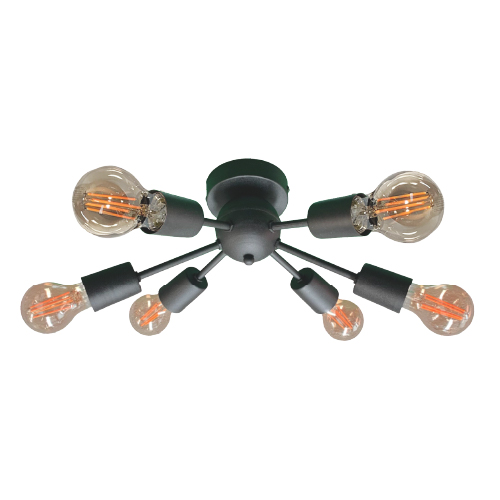 COLGANTE APLIQUE 6 LUCES  E27  NEGRO