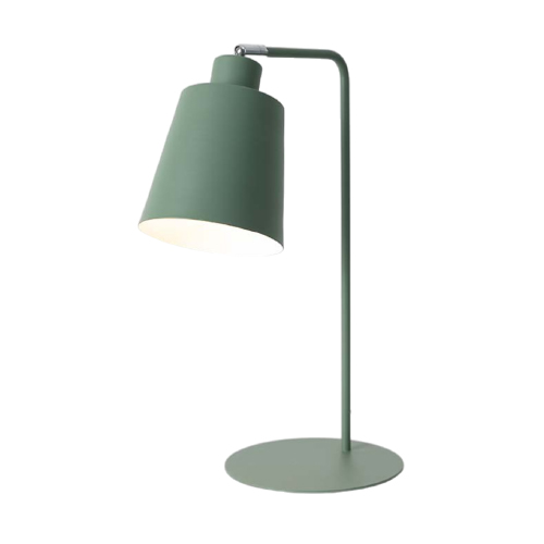 Lámpara de mesa de hierro con pantalla movible verde seco