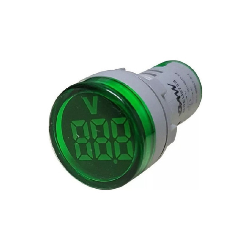 VOLTIMETRO-FRECUENCIMETRO- VERDE 22mm  VOLHZVER22