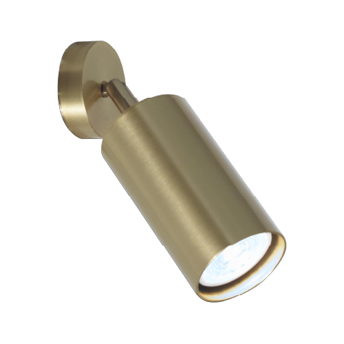 Aplique de metal dorado 1 luz GU10 cabezal 6cm base 17cm