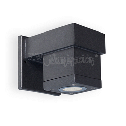 Aplique ext. aluminio dicro. gu10 negro