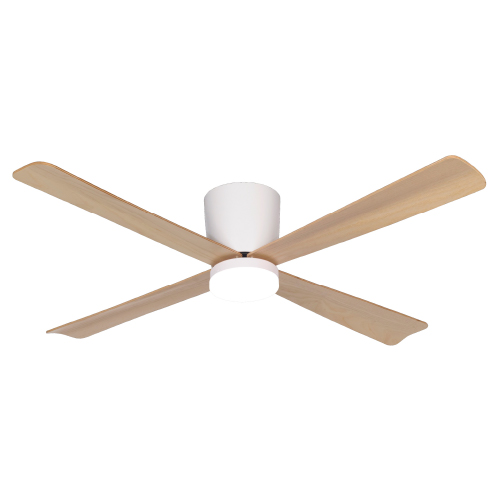 VENTILADOR DE TECHO 4 ASPAS 3000K-4000K-6000K 18W BLANCO + MADERA