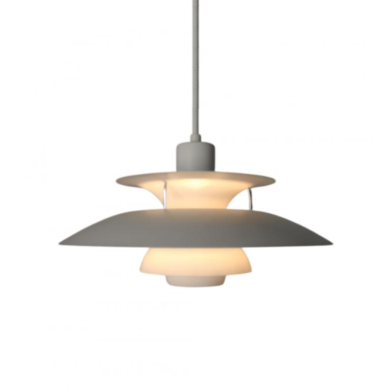 COLGANTE ALUMINIO PANTALLA H:130CM A:50CM E27 BLANCO