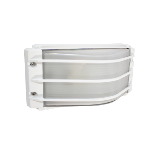 Aplique de exterior de aluminio Beta con reja blanco