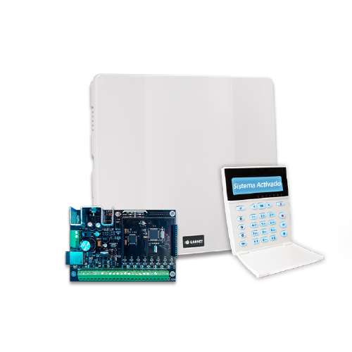 KIT ALARMA GARNET PC-900G + TECLADO G-LCD732 + TRAFO + GABINETE PVC