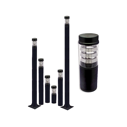 COLUMNA ALUMINIO 60MM X 200CM NEGRA E27  POLE 200/6