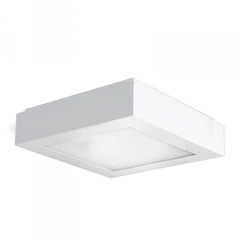 Plafón 2x E27 cuadrado con acrícilico color gris 22x22cm modelo Siluc