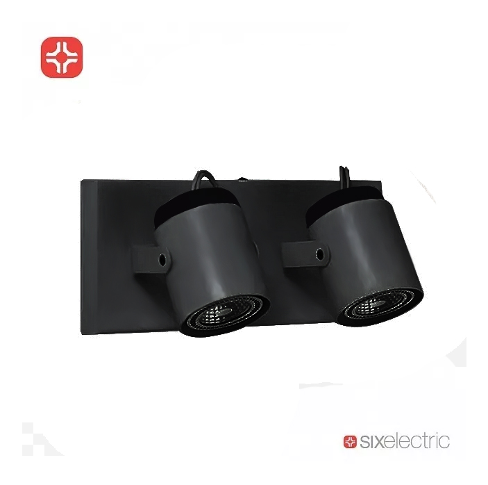 SPOT 2 LUCES GU10  NEGRO 173/2 NGO.