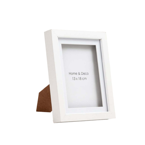 Portaretrato de madera blanco 15x20cm