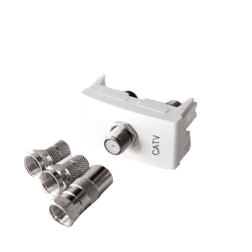 TOMA TV PIN FINO P/COAX.2SAL. Blanco  KL40295