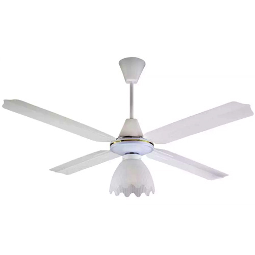 Ventilador Techo 1 luz 4 Palas metal -5 Velocidades-Llave pared-blanco 60w