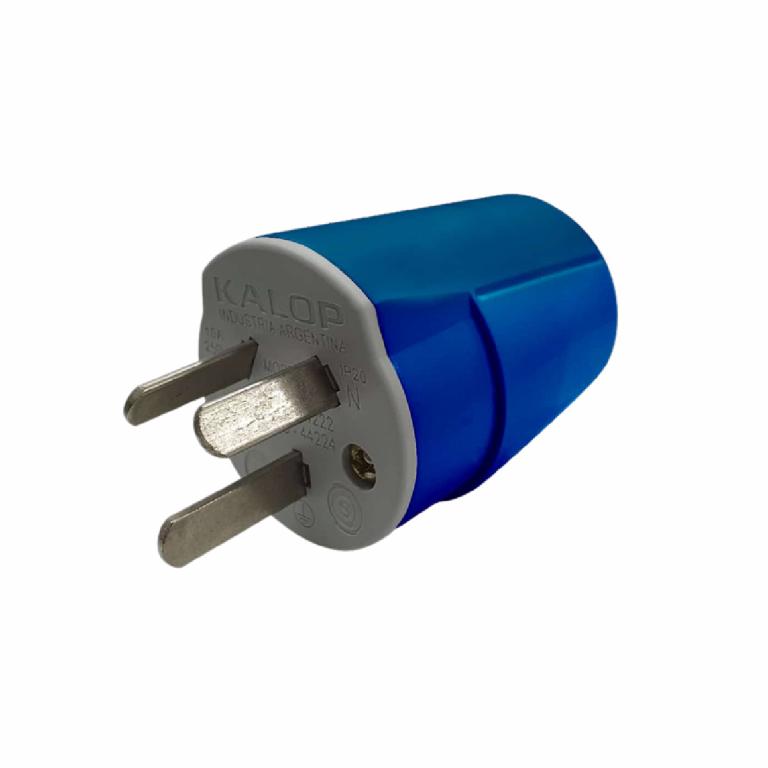 Ficha macho H.DUTY 10A azul