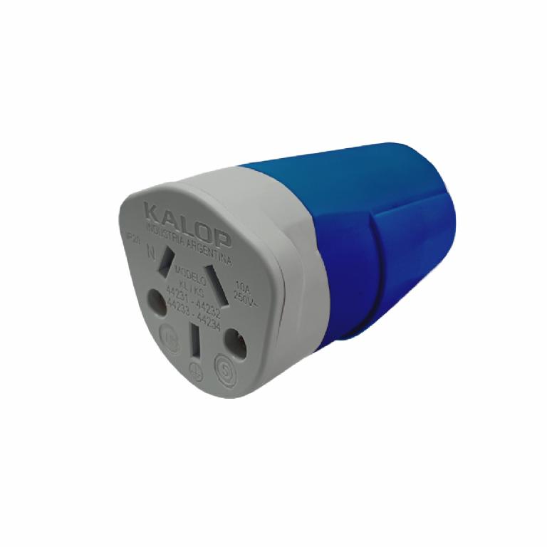 Ficha hembra H.DUTY 10A azul