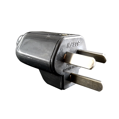 Ficha macho 3 patas K3 10A negro