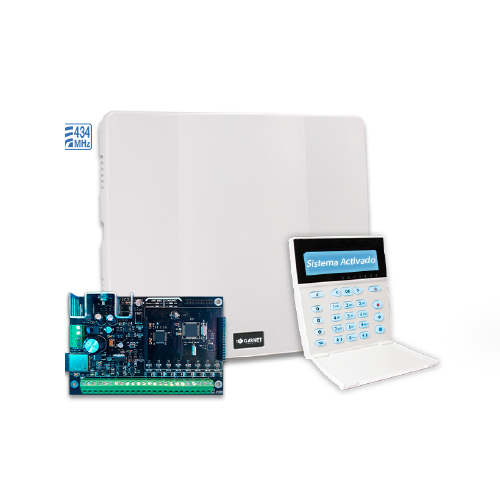 KIT ALARMA GARNET PC-900G + TECLADO G-LCD732RF + TRAFO + GABINETE PVC