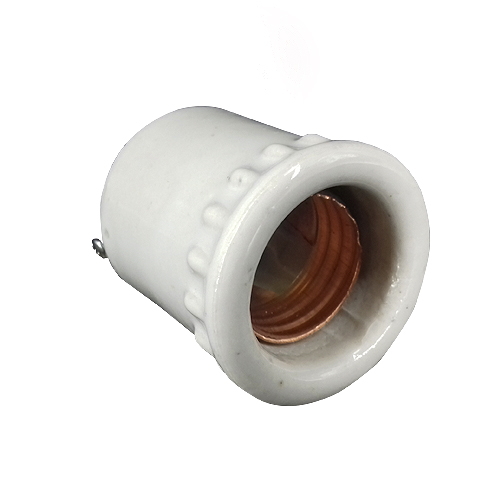 Portalámpara porcelana casquillo de aluminio rosca E27 de 3/8