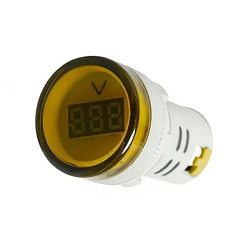 Voltimetro-Amperimetro Amarillo 22mm
