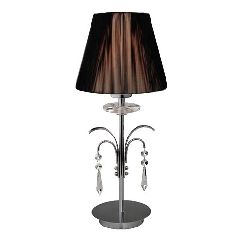 LAMPARA DE MESA CROMO C/PANT.NEGRA P03-1T