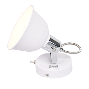 Aplique Lenora 1 luz E14 con interruptor blanco