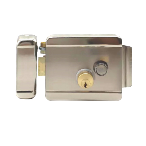 Cerradura electrica de cilindro 12V nickelada, con tres llaves