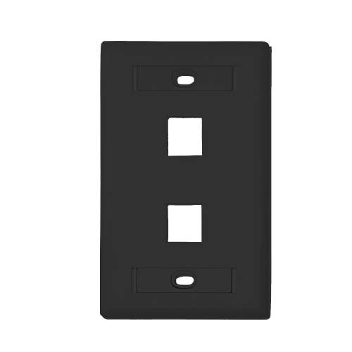 FACEPLATE 2P NEGRO, DESCARGADO (UNICAMENTE CON JACK MDVO)