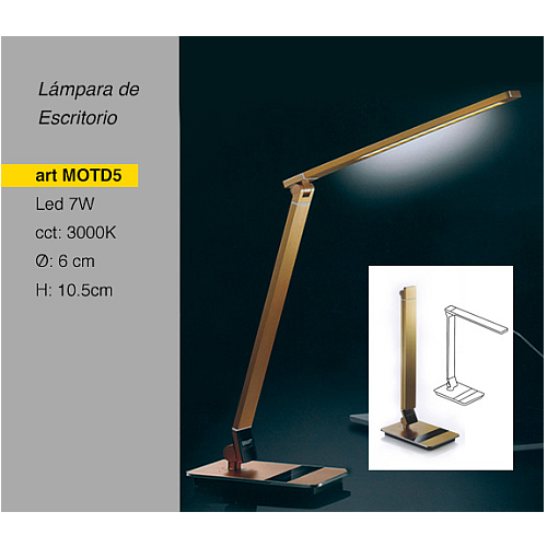 LAMPARA DE MESA LED 9W DIMER.ALUMINIO MOTD5