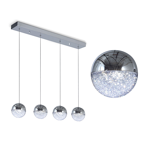 Colgante c/tulipa esfera cromo 4 luc.x5W led