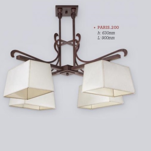 Araña de 4 luces con pantalla