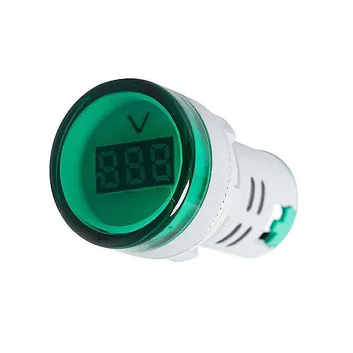 Voltimetro-Amperimetro Verde 22mm