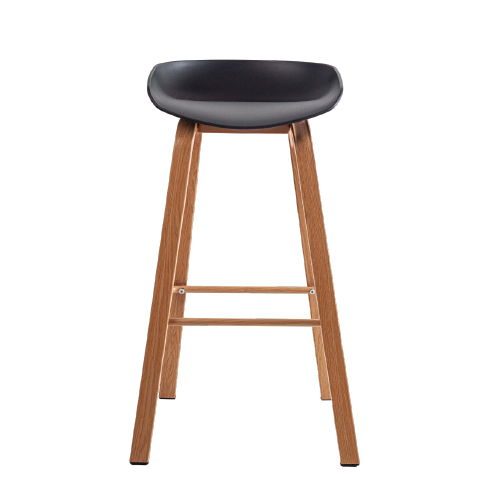 BANQUETA PP CON PATAS SIMIL MADERA RESPALDO U NEGRO